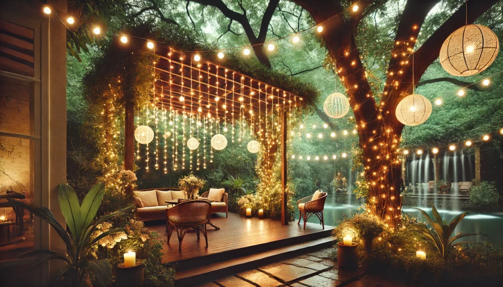 02 - Landscape String Lights Ideas Set Magic Free