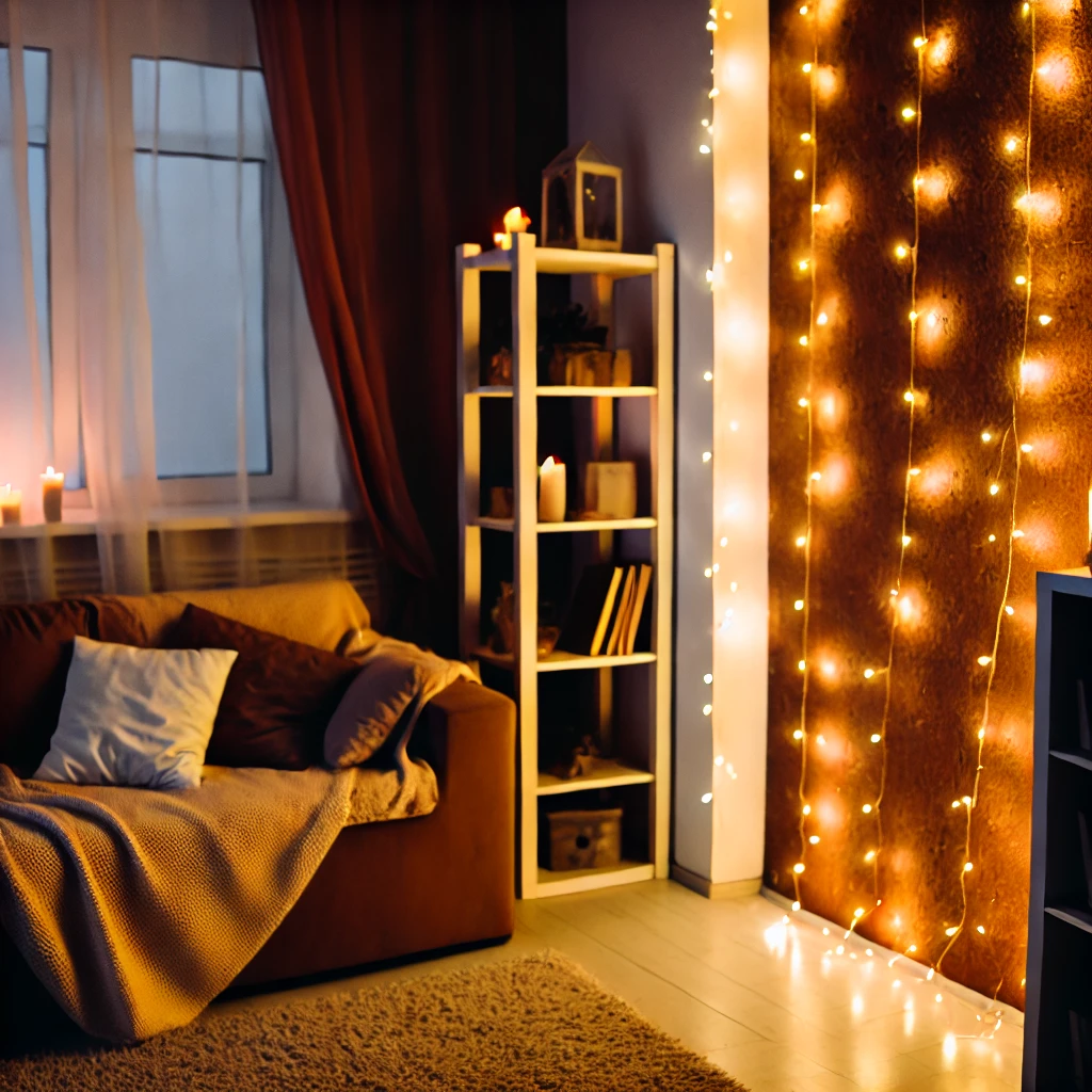 Living Room With String Lights Ideas - 02