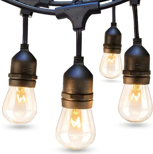 Outdoor Garden String Lights with Vintage Bulbs